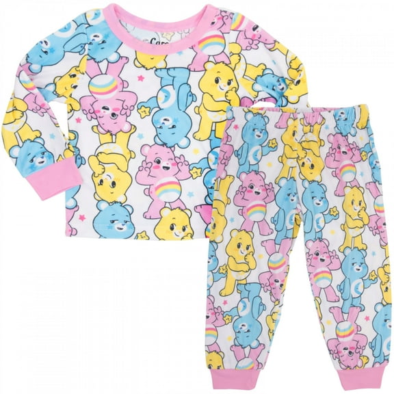 Care Bears Toddler Girl's Soft Velour Character Print Pajama Set (Size 3T)