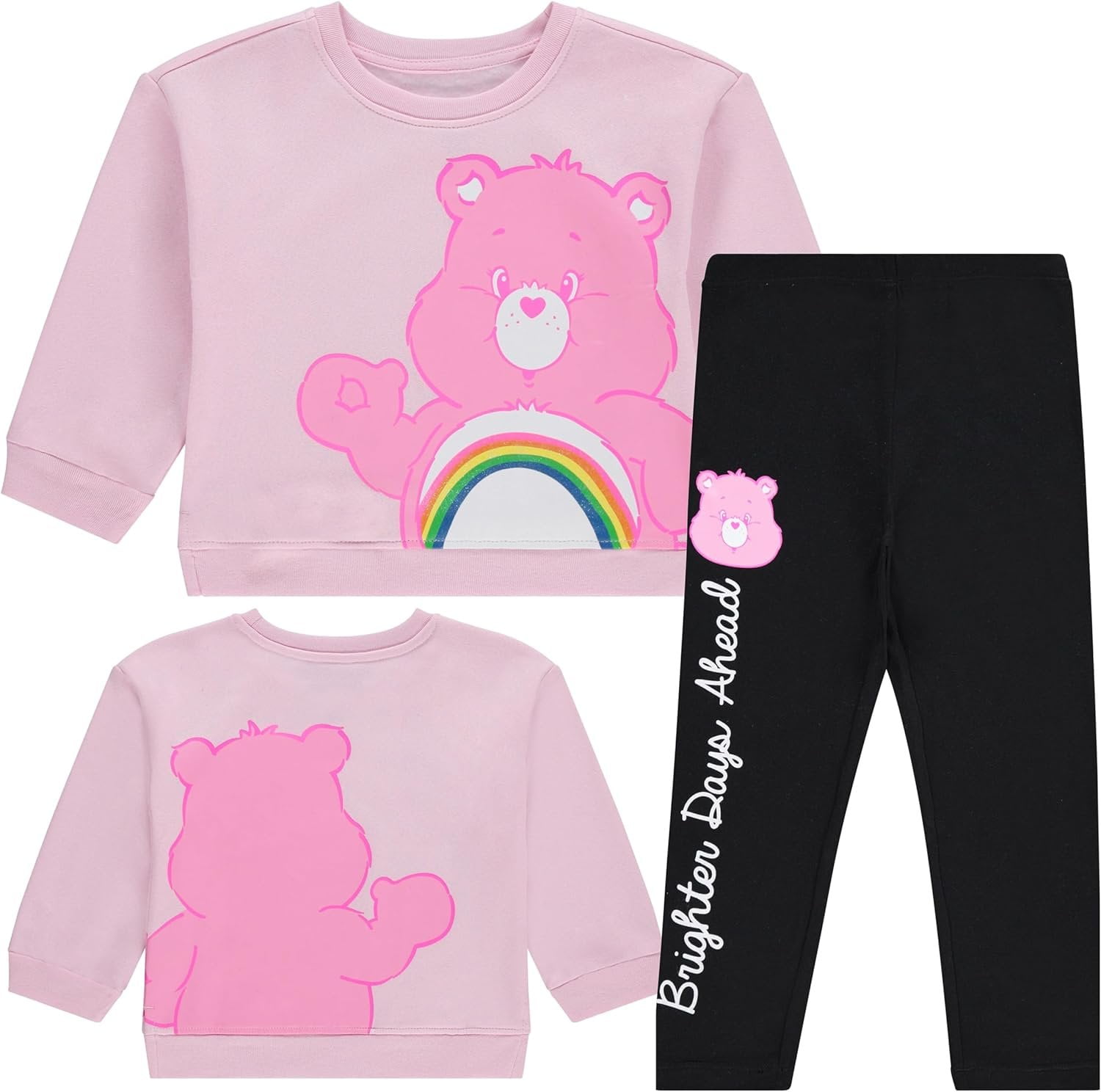 Care Bears Toddler Girls Cheer Bear Sweatshirt & Legging 2-piece Bundle Set -Sizes 2T-5T