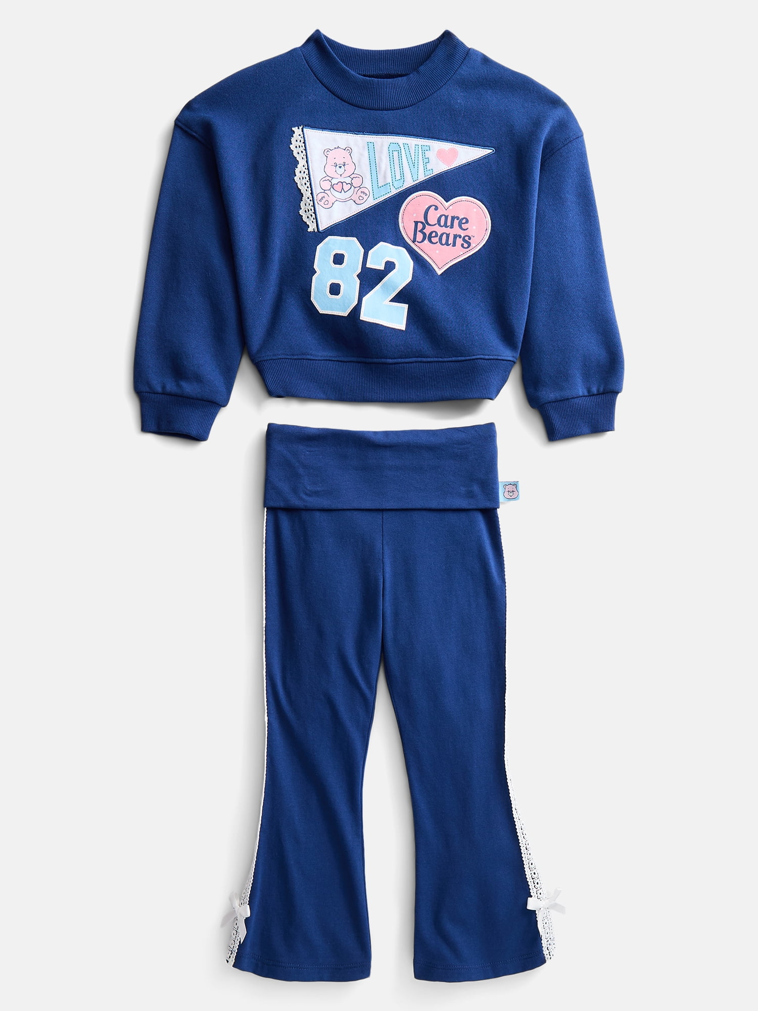 Care Bears Toddler Girls Allover Print Top and Flared Leggings Set, 2-Piece, Sizes 12M-5T