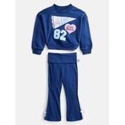 Care Bears Toddler Girls Allover Print Top and Flared Leggings Set, 2-Piece, Sizes 12M-5T