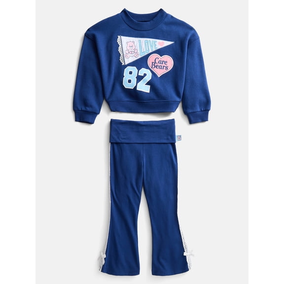 Care Bears Toddler Girls Allover Print Top and Flared Leggings Set, 2-Piece, Sizes 12M-5T