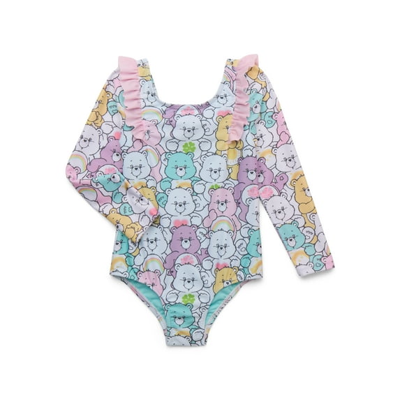 Character Toddler Girl Long- Sleeve Ruffle One- Piece Swimsuit, Sizes 12M-5T