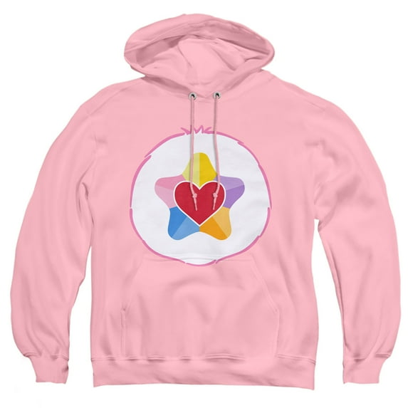 Care Bears True Heart Bear Belly Adult Pull-Over Hoodie, Pink, Large