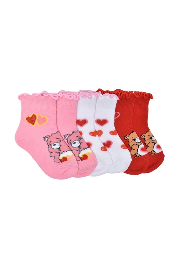 Character Toddler Valentine's Ankle Socks, 3- Pack, Sizes 12M- 5T