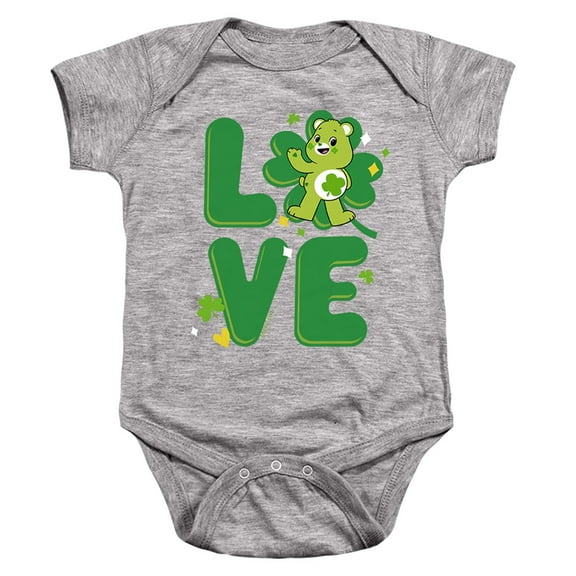 Care Bears: Unlock The Magic Good Luck Bear Love St. Patrick's Day Unisex Infant Snap Suit for Baby (18 Months) Athletic Heather