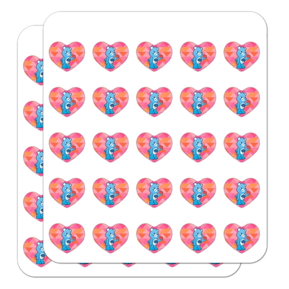 Care Bears: Unlock The Magic Grumpy Bear Heart Shaped Planner Calendar Scrapbook Craft Stickers