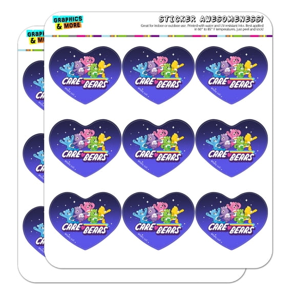 Care Bears: Unlock The Magic Logo Group Heart Shaped Planner Calendar Scrapbook Craft Stickers