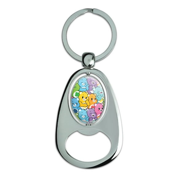 Care Bears: Unlock The Magic Very Many Bears Keychain Chrome Metal Spinning Oval Bottle Opener