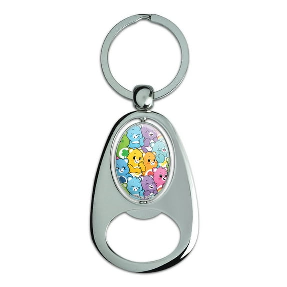 Care Bears: Unlock The Magic Very Many Bears Keychain Chrome Metal Spinning Oval Bottle Opener