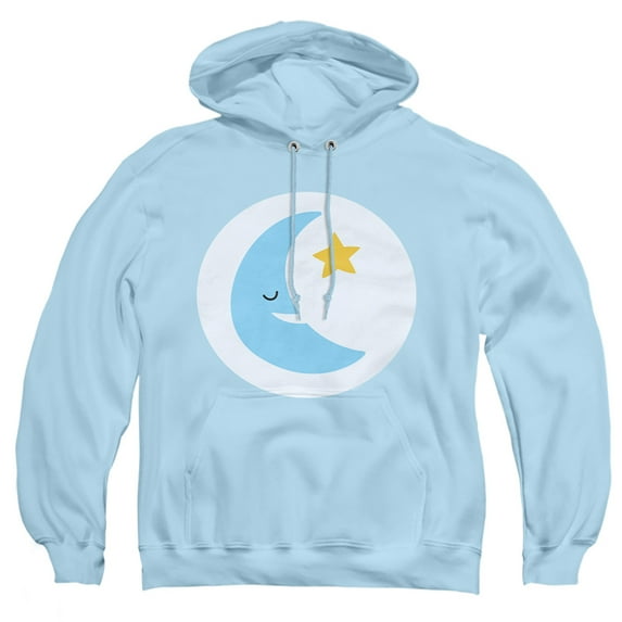Care Bears: Unlock the Magic Bedtime Bear Belly Adult Pull-Over Hoodie, Light Blue, Medium