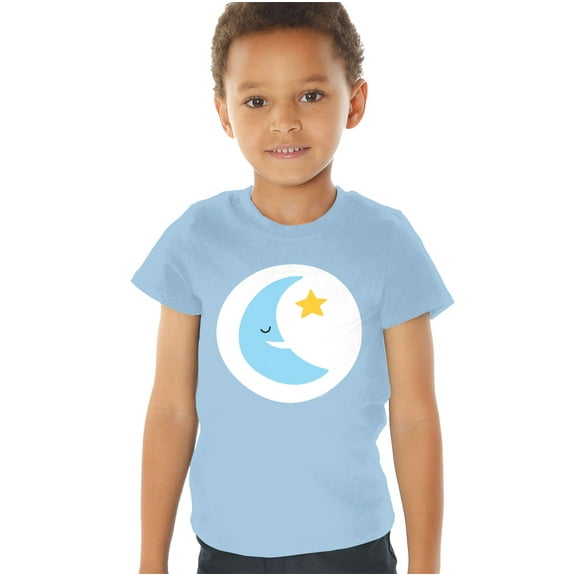 Care Bears: Unlock the Magic Bedtime Bear Belly Kids T Shirt (4) for Toddler Boys and Girls, Light Blue
