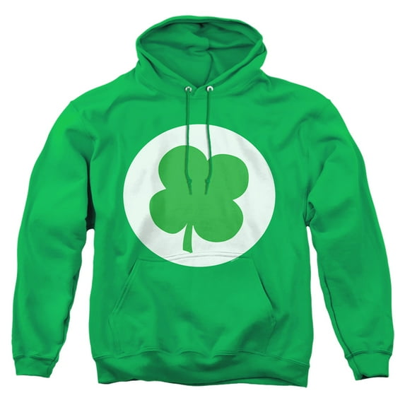 Care Bears: Unlock the Magic Good Luck Bear Belly Adult Pull-Over Hoodie, Kelly Green, Small