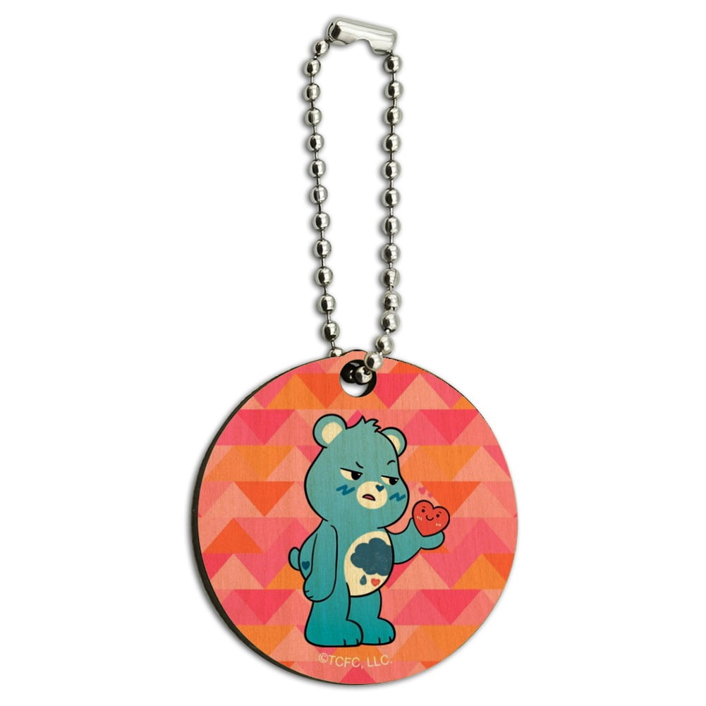 Care Bears: Unlock the Magic Grumpy Bear Wood Wooden Round Keychain Key ...