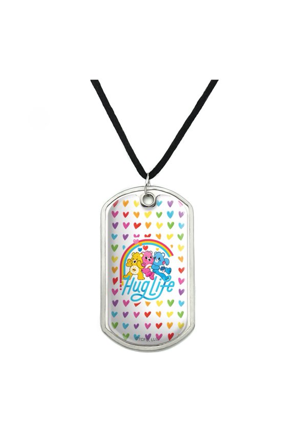 Care Bears: Unlock the Magic Hug Life Military Dog Tag Pendant Necklace with Cord