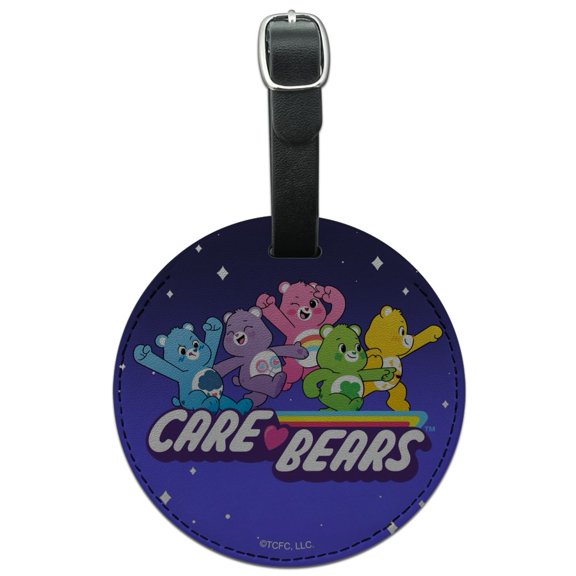 Care Bears: Unlock the Magic Logo Group Round Leather Luggage Card Suitcase Carry-On ID Tag