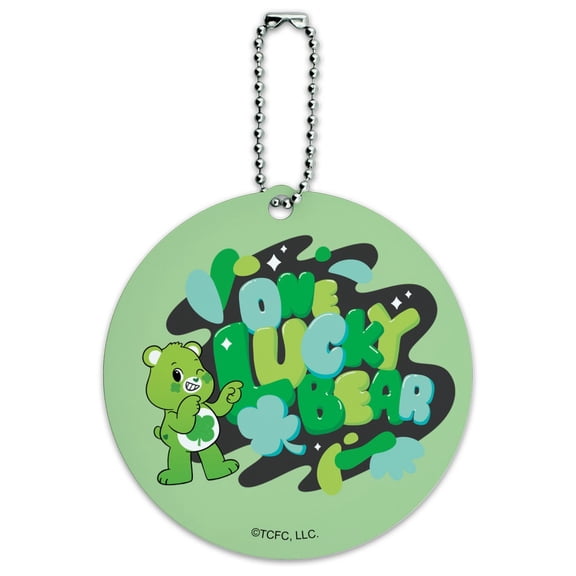 Care Bears: Unlock the Magic One Lucky Bear Round Luggage ID Tag Card Suitcase Carry-On