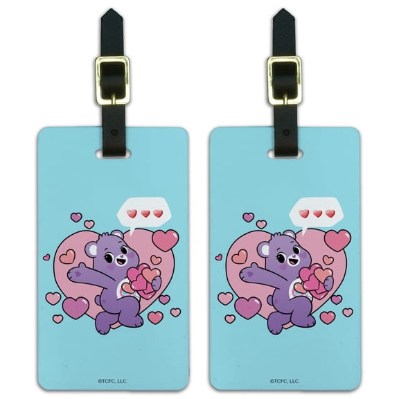Care Bears: Unlock the Magic Share Bear Sharing Hearts Luggage ID Tags Suitcase Carry-On Cards - Set of 2