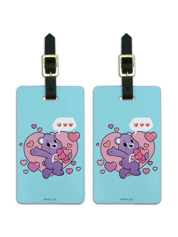 Care Bears: Unlock the Magic Share Bear Sharing Hearts Luggage ID Tags Suitcase Carry-On Cards - Set of 2