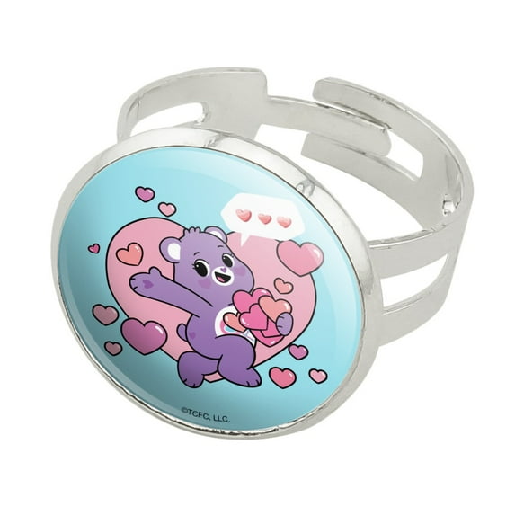 Care Bears: Unlock the Magic Share Bear Sharing Hearts Silver Plated Adjustable Novelty Ring