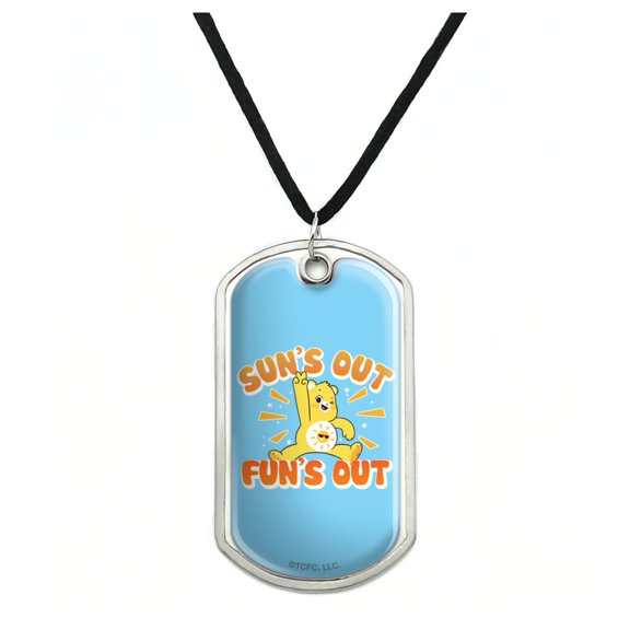 Care Bears: Unlock the Magic Sun's Out Fun's Out Military Dog Tag Pendant Necklace with Cord