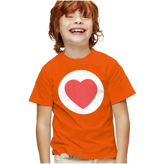 Care Bears: Unlock the Magic Tenderheart Bear Belly Kids T Shirt for Youth Boys and Girls, Orange, Medium