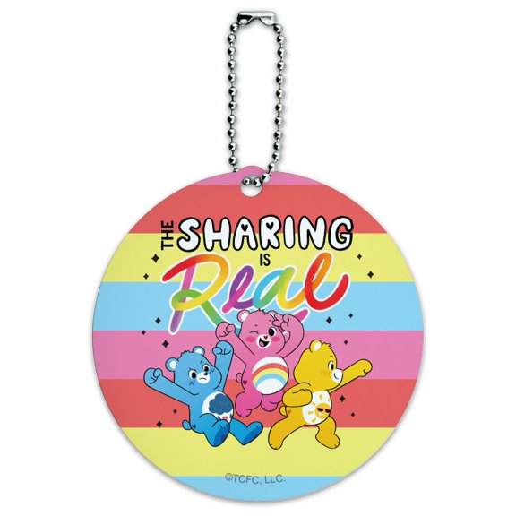Care Bears: Unlock the Magic The Sharing is Real Round Luggage ID Tag Card Suitcase Carry-On
