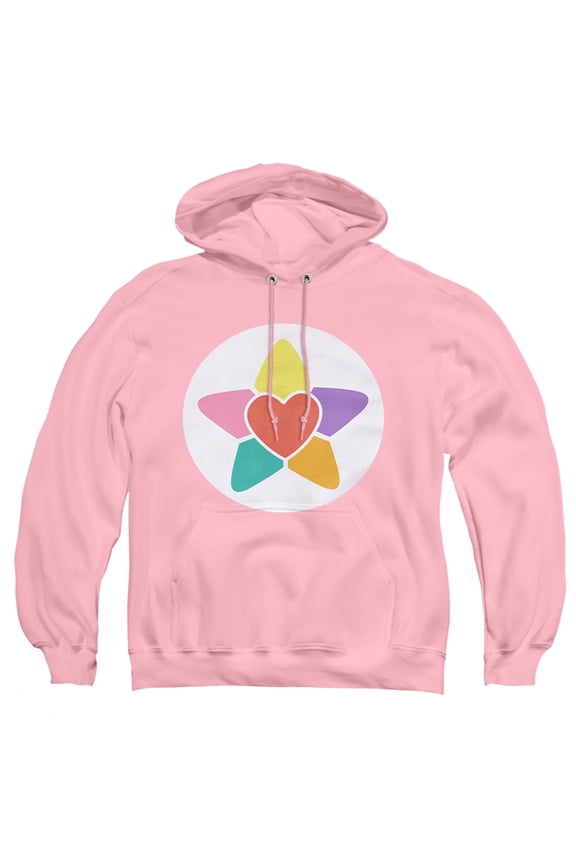 : Unlock the Magic True Heart Bear Belly Adult Pull-Over Hoodie, Pink, Large