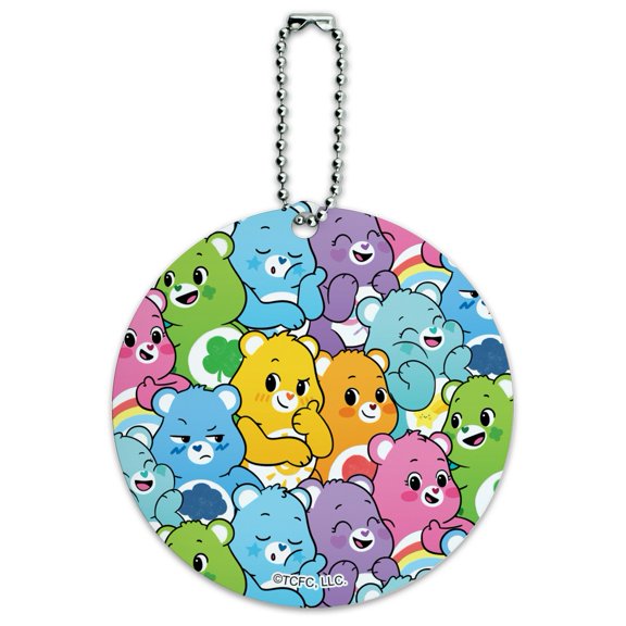 Care Bears: Unlock the Magic Very Many Bears Round Luggage ID Tag Card Suitcase Carry-On