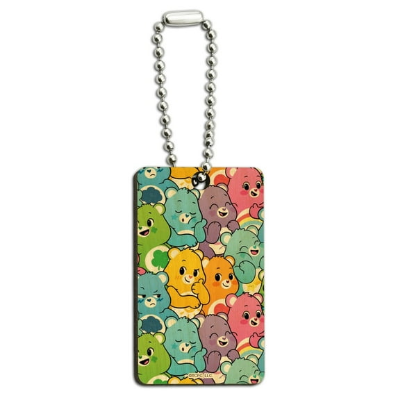 Care Bears: Unlock the Magic Very Many Bears Wood Wooden Rectangle Keychain Key Ring
