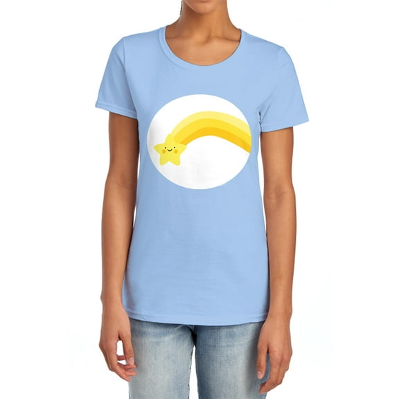 Care Bears: Unlock the Magic Wish Bear Belly Women's T Shirt, Light Blue, Large