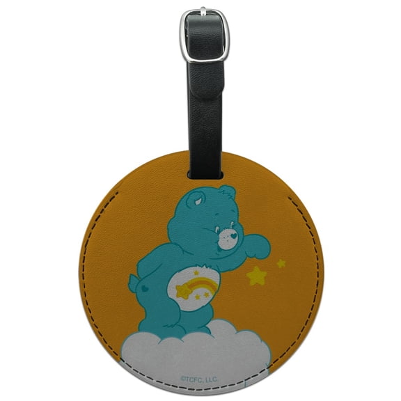 Care Bears Wish Bear Round Leather Luggage Card Suitcase Carry-On ID Tag