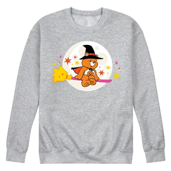 Care Bears - Witch And Flying Broomstick Trick Or Sweet Bear - Men's Crew Fleece Sweatshirt