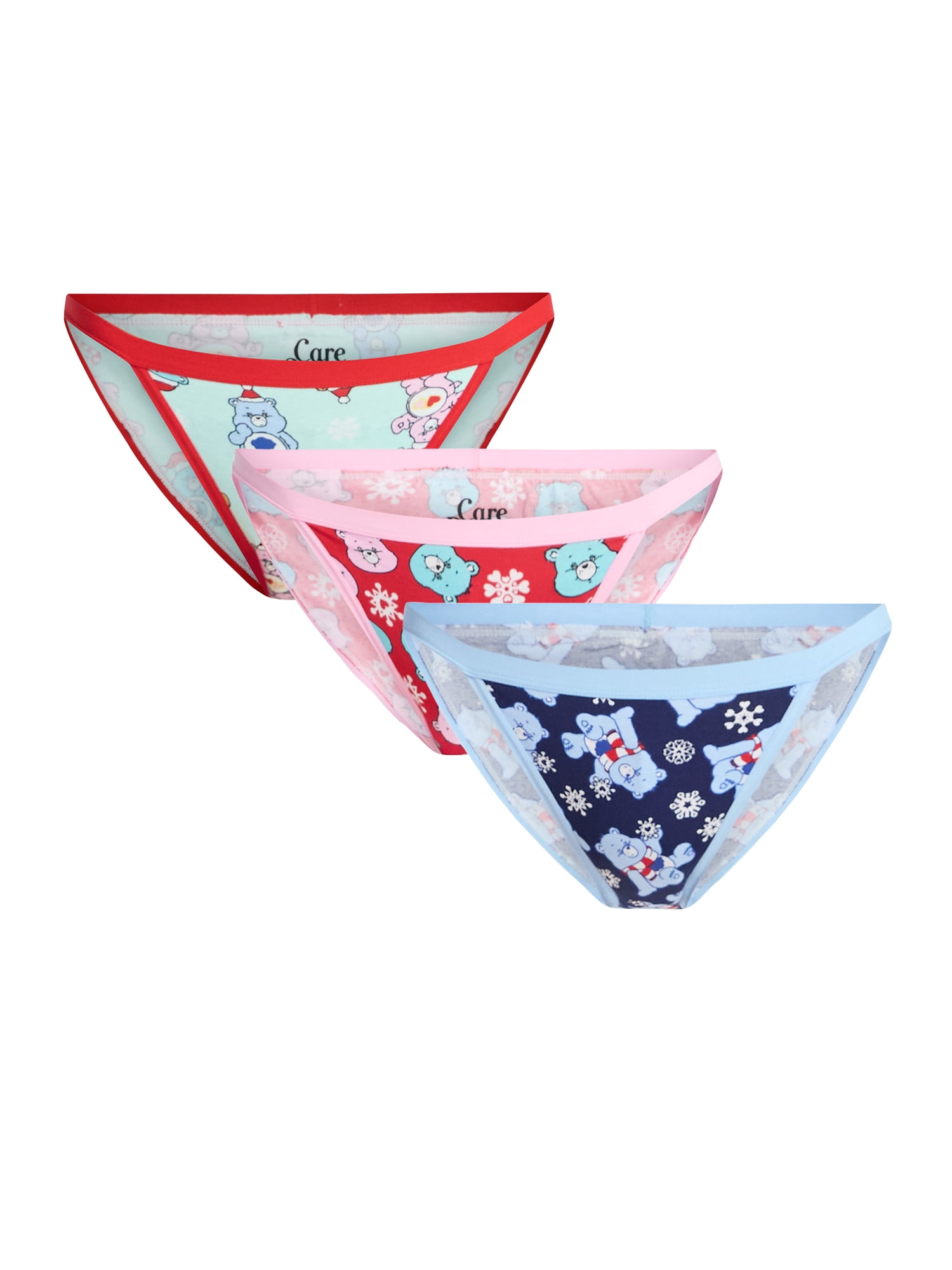 Care Bears Women's Christmas Bikini Panties, 3-Pack, Sizes S-XXL