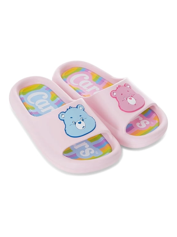 Women’s Slides, Printed Cheer Friend Comfort Foam Slip-on Sandals Pink, 8