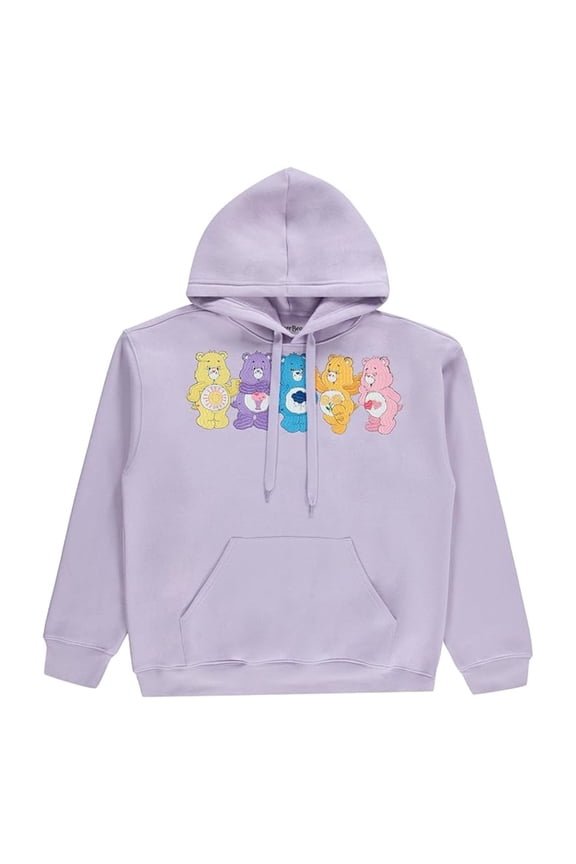 Women's Sweatshirt, Graphic Print Cartoon Cheer Friend Care Bears Hoodie Lilac – M