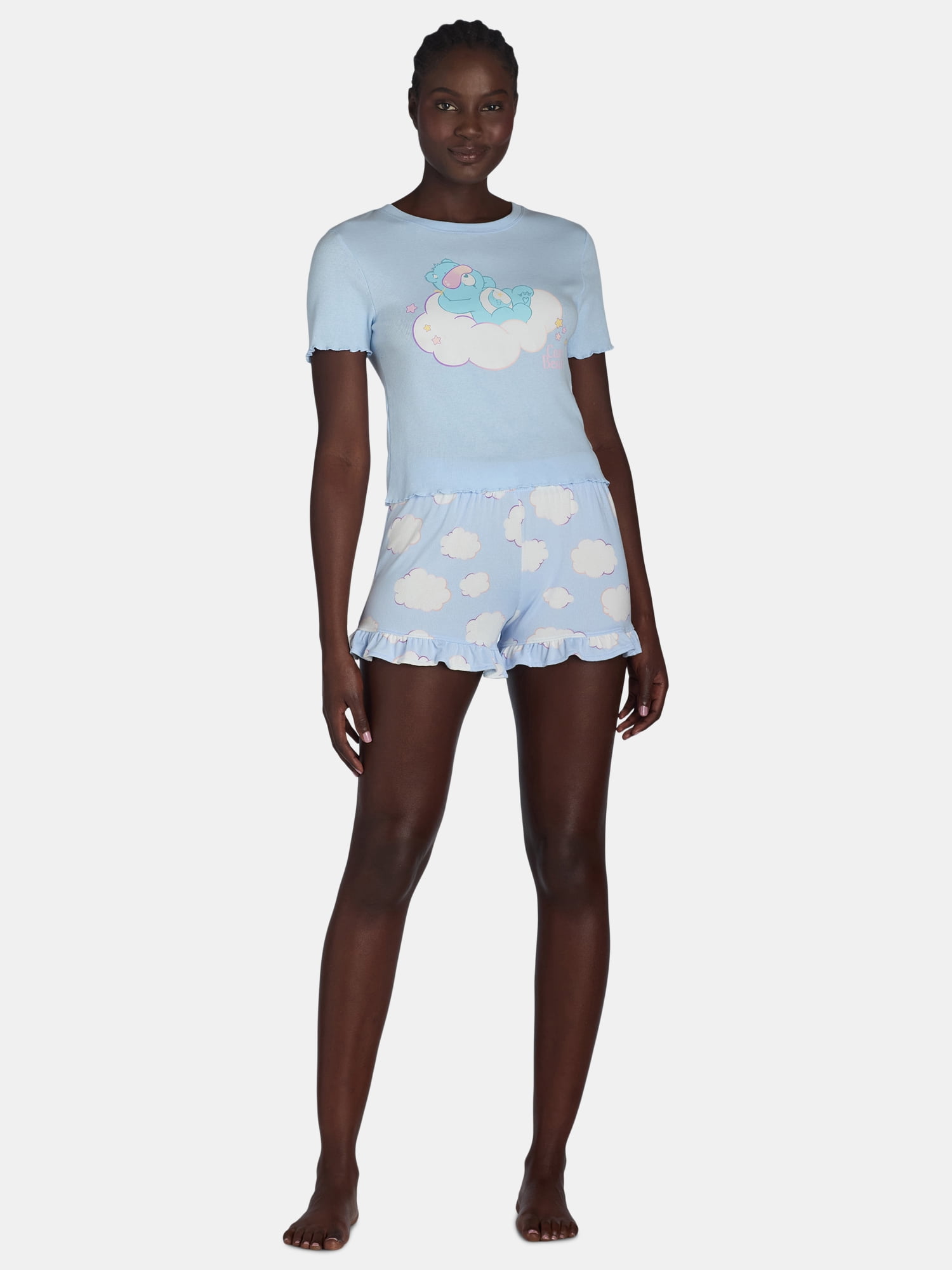 Care Bears Women’s Tee and Shorts Pajama Set from Grayson Social, 2-Piece, Sizes S-3X