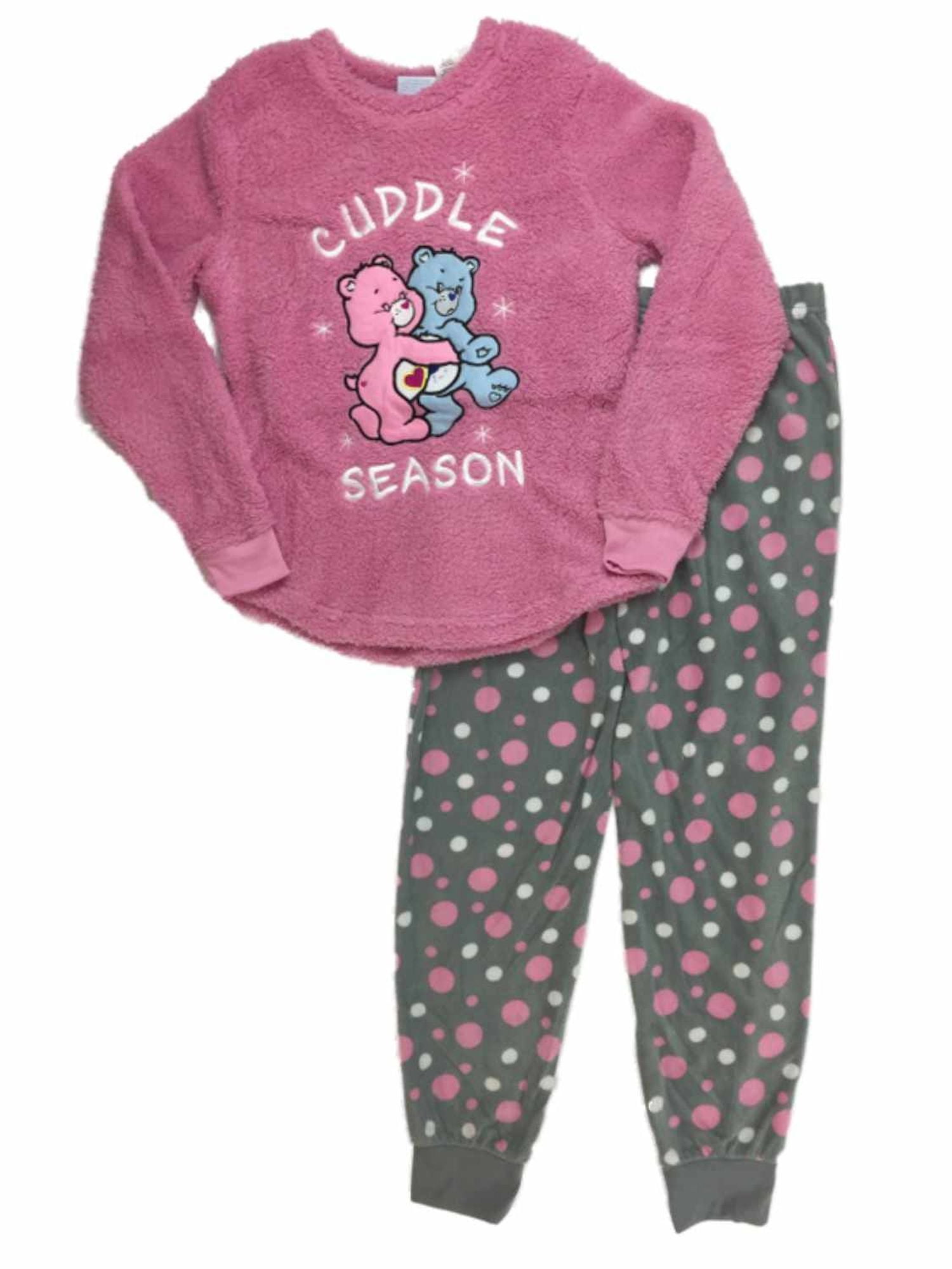 Care Bears Womens Pink Fleece Cuddle Season Pajamas Love A Lot
