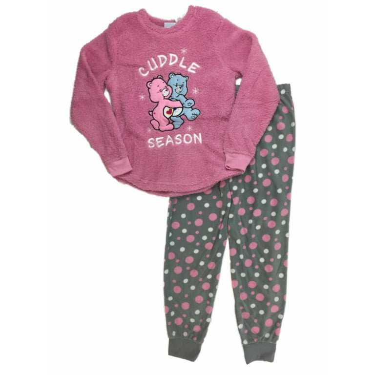 Care Bears Womens Pink Fleece Cuddle Season Pajamas Love A Lot Sleep Set XS