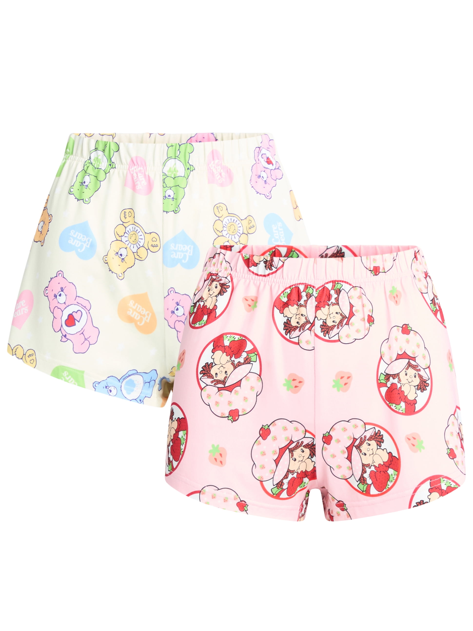 Care Bears and Strawberry Shortcake Women's Sleep Shorts, 2-Pack, Sizes XS-3X