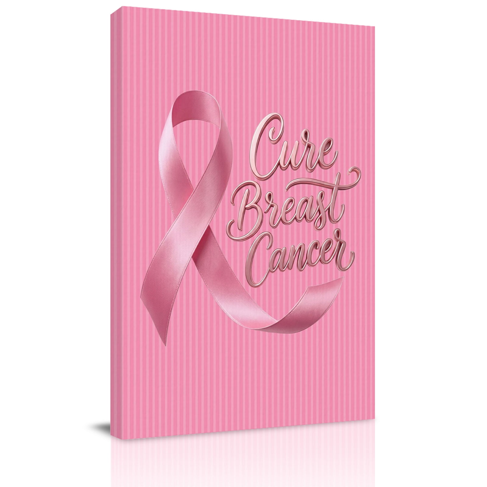Care Breast Cancer Canvas Wall Art for Living Room, Pink Ribbons Caring ...