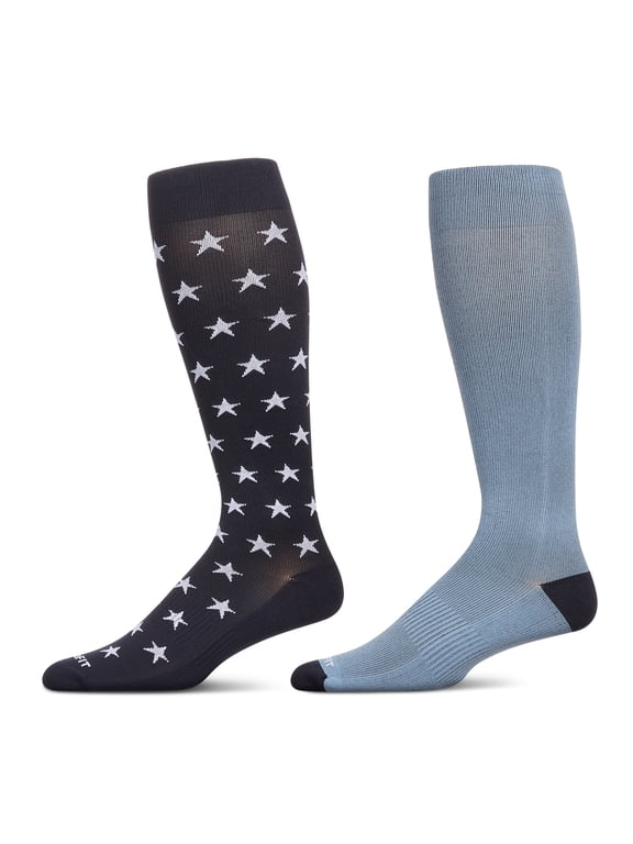 Solutions 2 Pair Pack Stars Cotton Blend Graduated Compression Socks