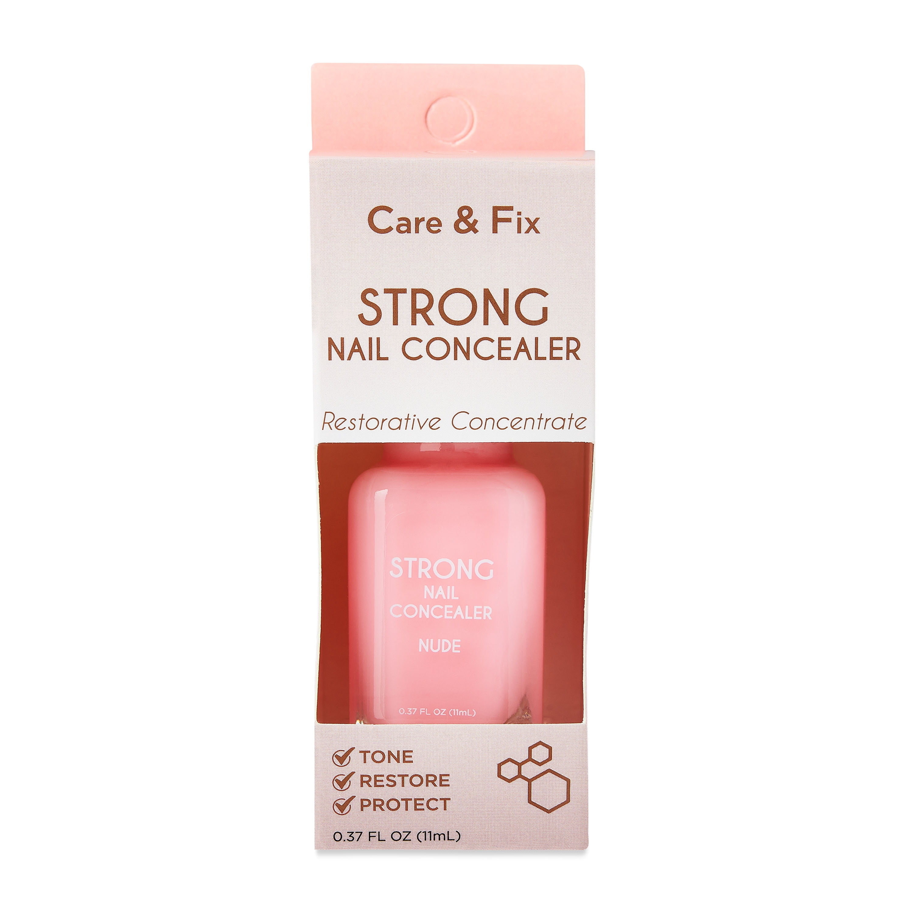 Walmart Care & Fix Strong Nail Concealer to Help Tone Restore & Protect Nails, Nude Color, 0.37 fl oz