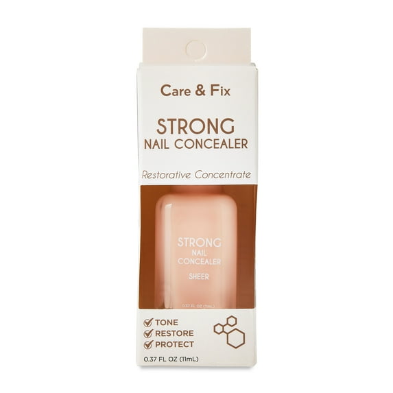 Care & Fix Strong Nail Concealer to Tone Restore & Protect Nails, Sheer Color, 0.37 fl oz, by Walmart