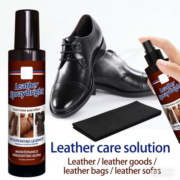 Care Leather Spray 7oz Conditioner for Leather Couch,Furniture,Shoe,Leather Jacket,Purse,Boot Cleaner,Leather Conditioner Car Leather Cleaner Leather Repair Restorer All Natural With Cleaning Cloth