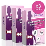 Care Me Menstrual Cramp and Period Pain Relief Heat Wraps - Self-Heating Pads for PMS, Abdomen and Lower Back Pain (3 Packs/9 Count)