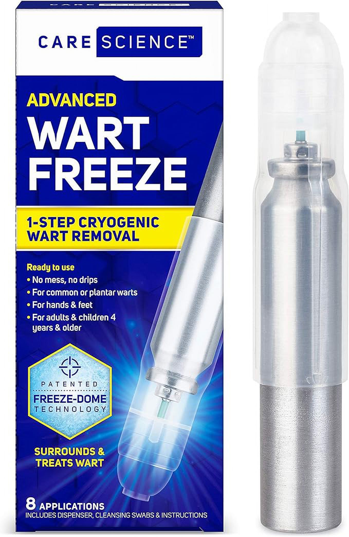 Care Science Wart Remover Freeze, 8 Applications 1Step Cryogenic
