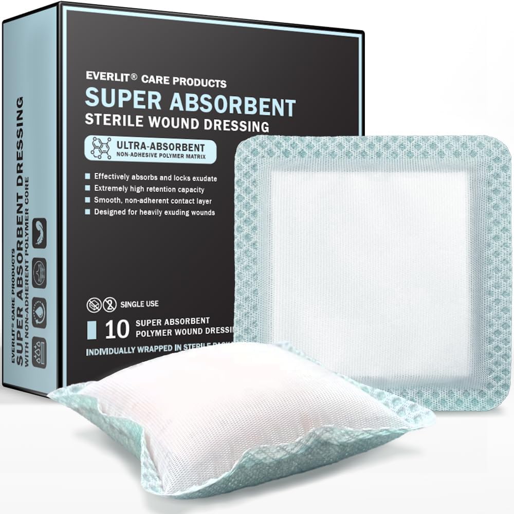 Care Super Absorbent Dressing Premium 5Layer Wound Care Pad for