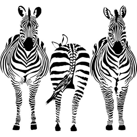 Care Taker Funny Animal Wall Decal Decoration Funny Zebras Front and Back Poses Lasts Years and Easily Removable - Size: 20 In(W) x 20 In(H)