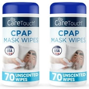 CARE TOUCH CareTouch CPAP Mask Wipes - 2 Packs of 70 Unscented Cloths for Daily Mask Care - 140 Total Soft Cleaning Sheets for CPAP Equipment - Gentle, Convenient, and Easy to Use