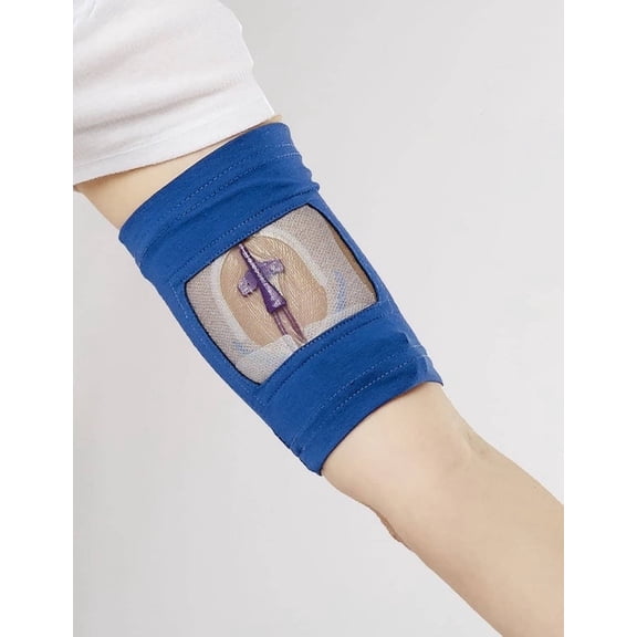 Care+Wear PICC Line Cover - Ultra Soft Cover with Mesh Window For Visibility (Marine, 9"-11")